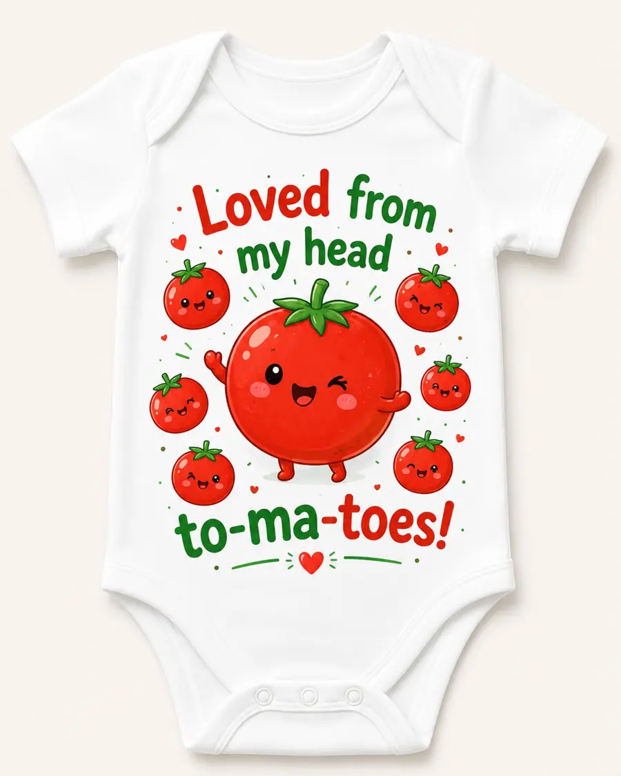 Loved From My Head To-ma-toes infant bodysuit