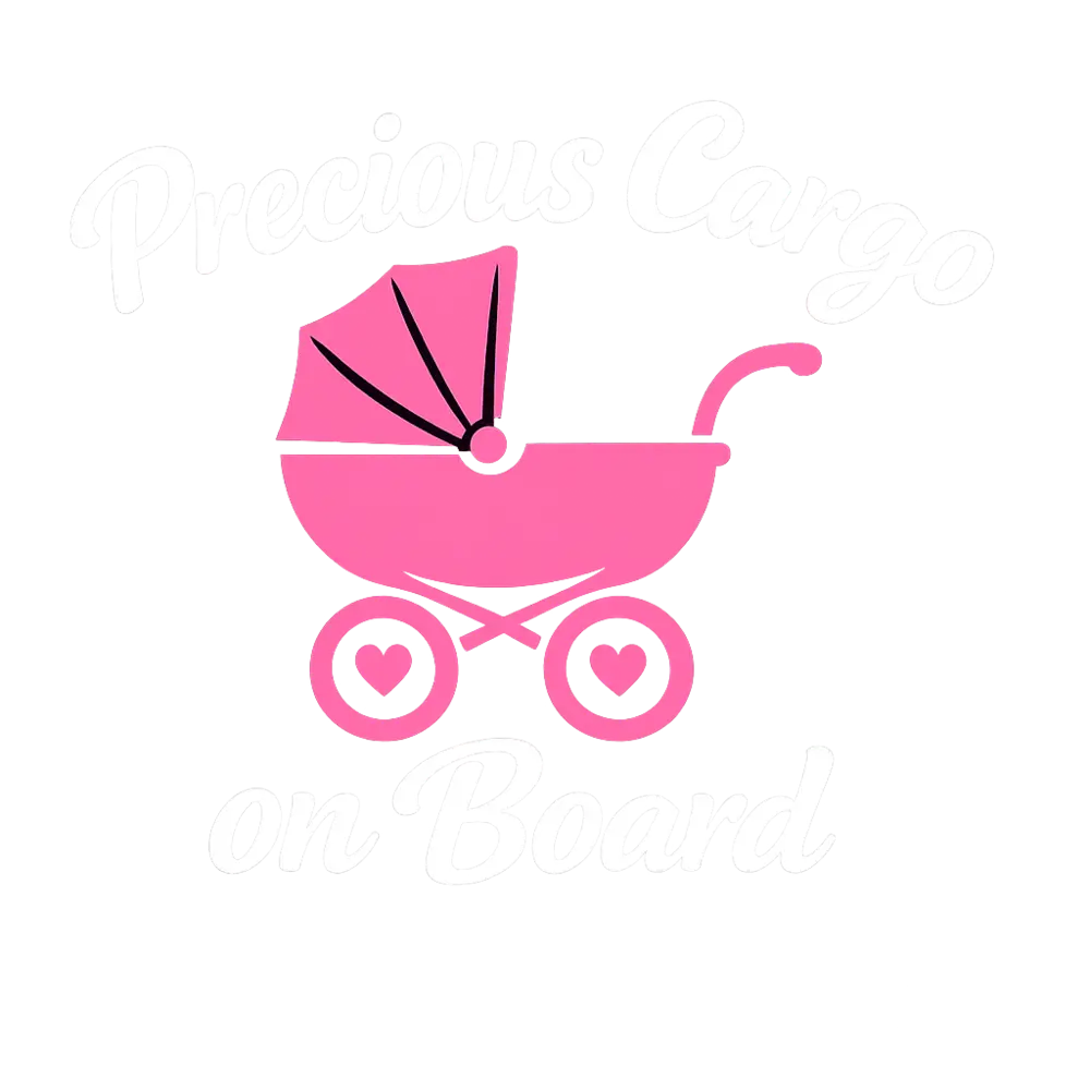 Pink Precious Cargo on Board window decal